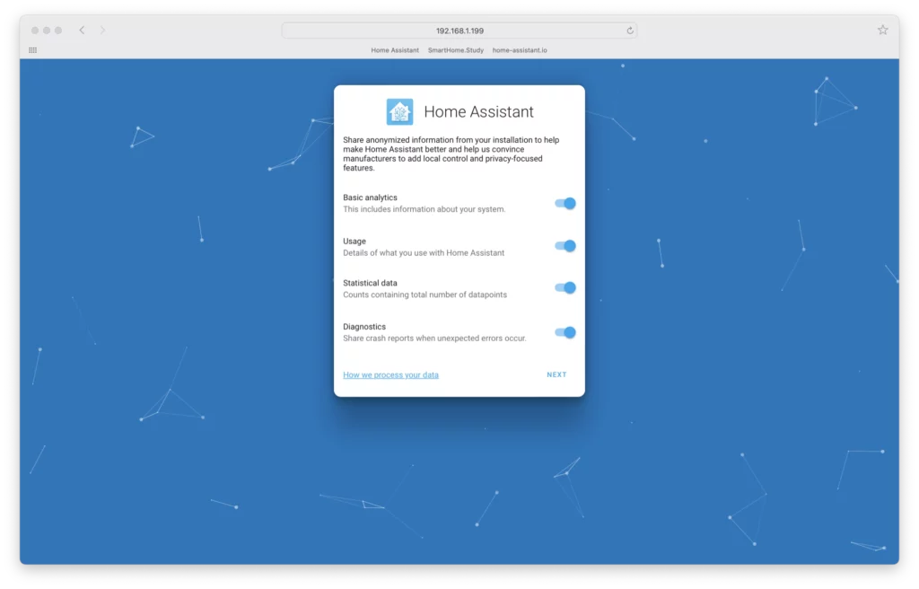 Home Assistant Onboarding: Sharing Analytics